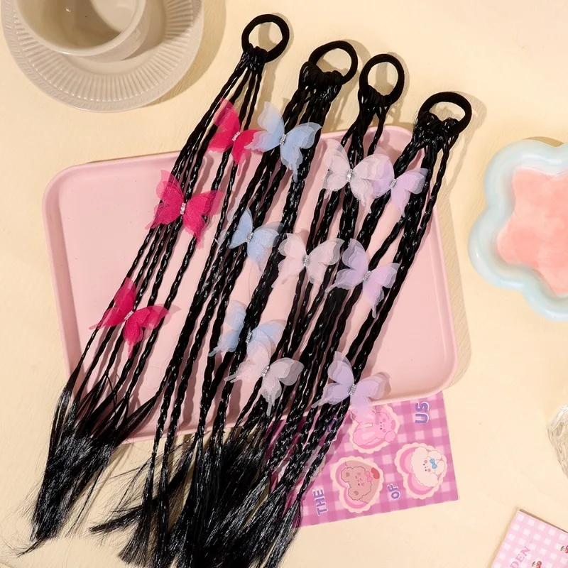 Cute Butterfly Wig Braids Hair Bands for Women Girl Hair Accessoires Boxing Sweet Cool Braids Ponytail Fashion Party Headwear