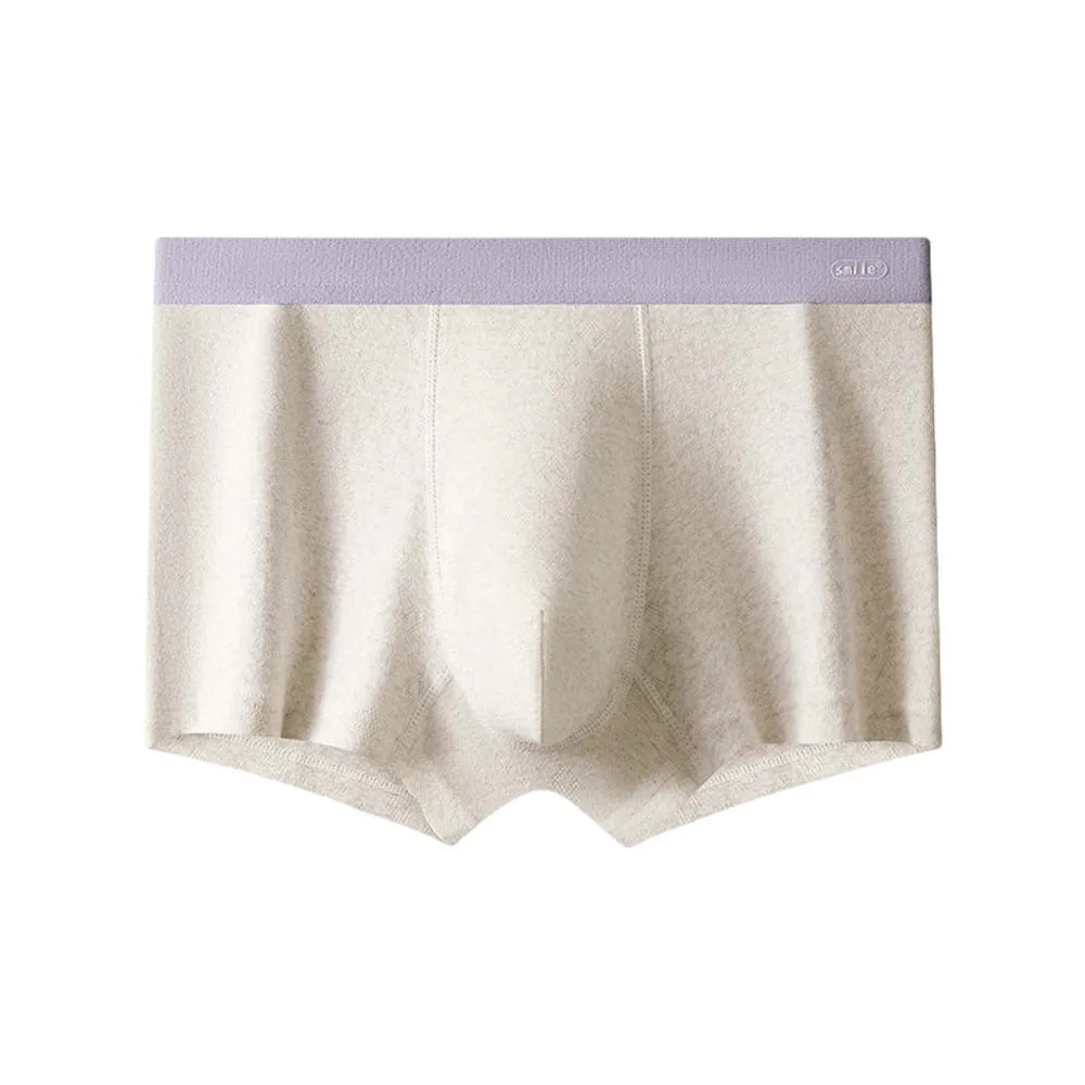 

Elastic Thin Cotton Boxer Briefs Seamless Underpants Cotton Boxers Solid Color Mid Waist Underwear for Men Men