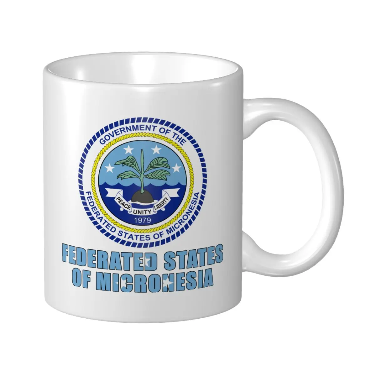 Mark Cup Mug Federated States Of Micronesia Letter Flag Emblem Coffee Mugs Tea Milk Water Cup Travel Mugs For Office Home