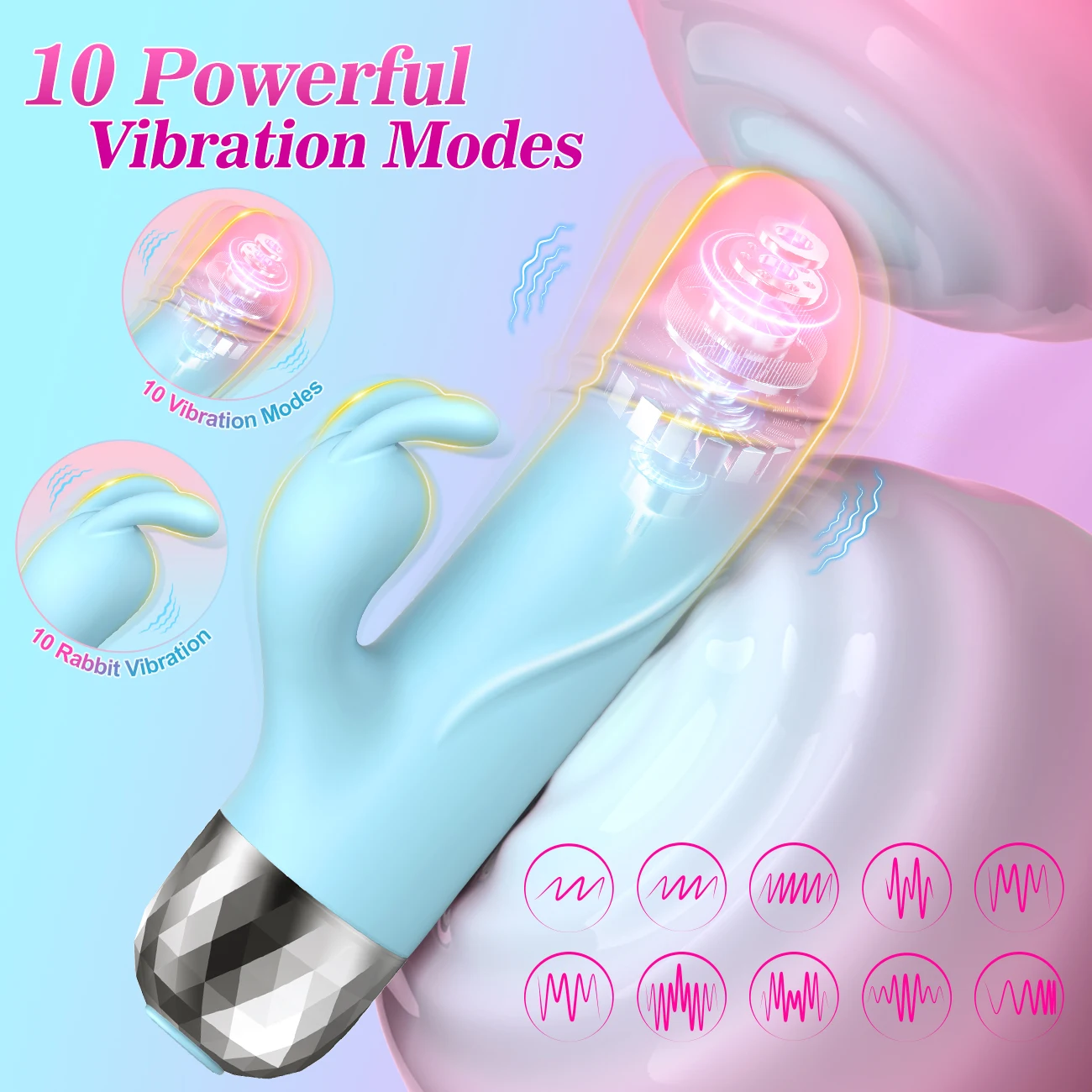 Powerful Rabbit Vibrator for Women Clitoris Stimulator Silicone G Spot Mini Bullet Vibrator Female Dildo Sex Toys for Adults 18+ 2