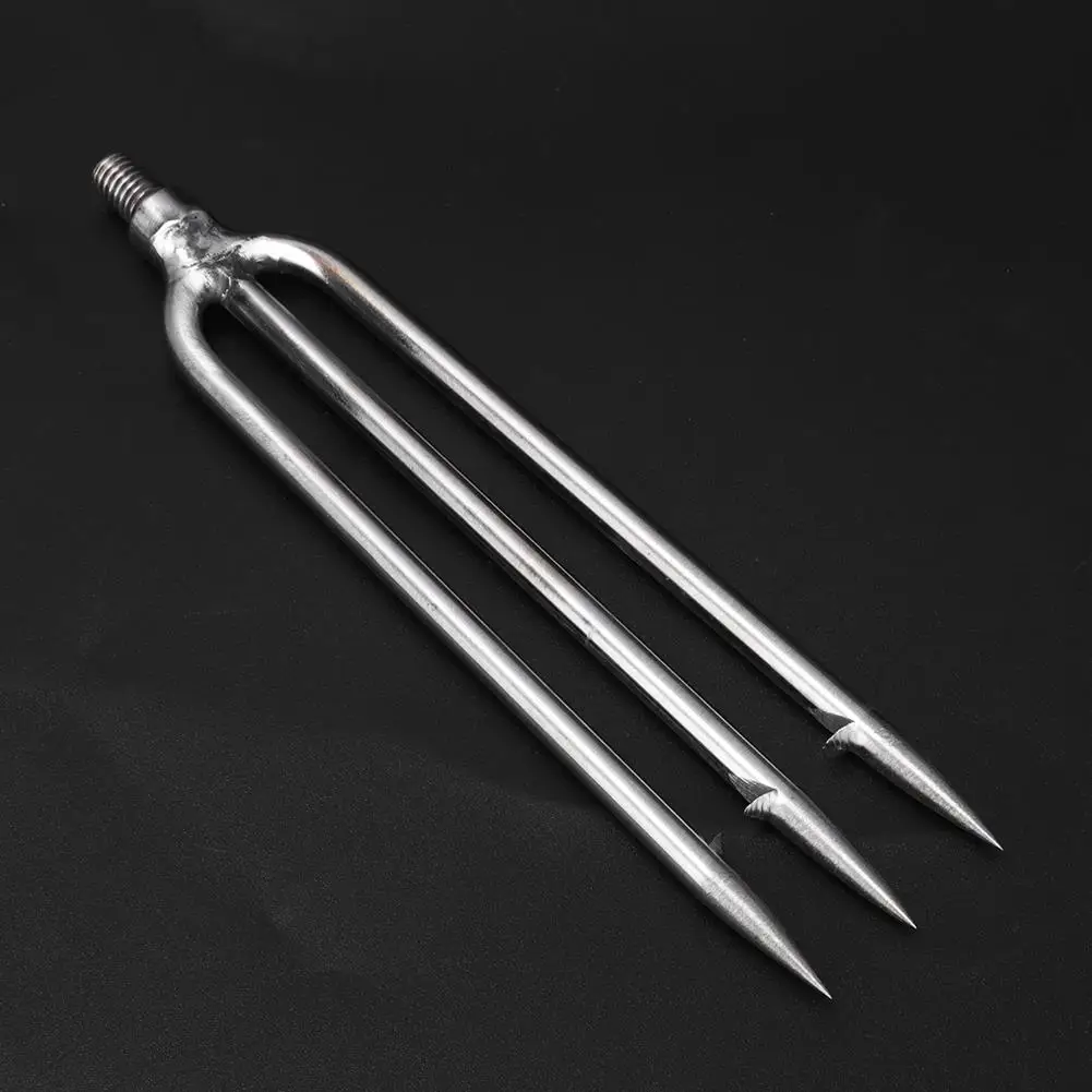 2pcs Stainless Steel Fishing Spear with 3 Prongs, Harpoon Gaff Tip, Barbs  For outdoor Fishing Tackle