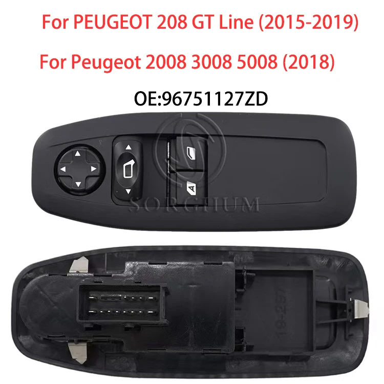 

For PEUGEOT 208 l 2015-2019 Electric Window Switch Front Left Master Control Panel For Peugeot 208 3008 5008 2018 96751127ZD