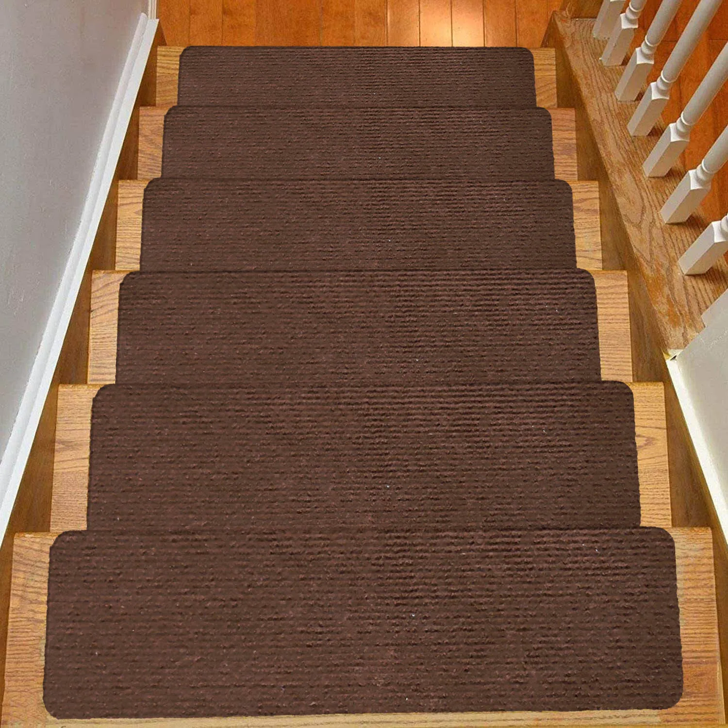 1PC 76x20.3cm Stair Stepping Mat Soft Non-slip Stair Pads Self-adhesive Non-slip Water Absorption Stair Carpet Mat Protector Rug