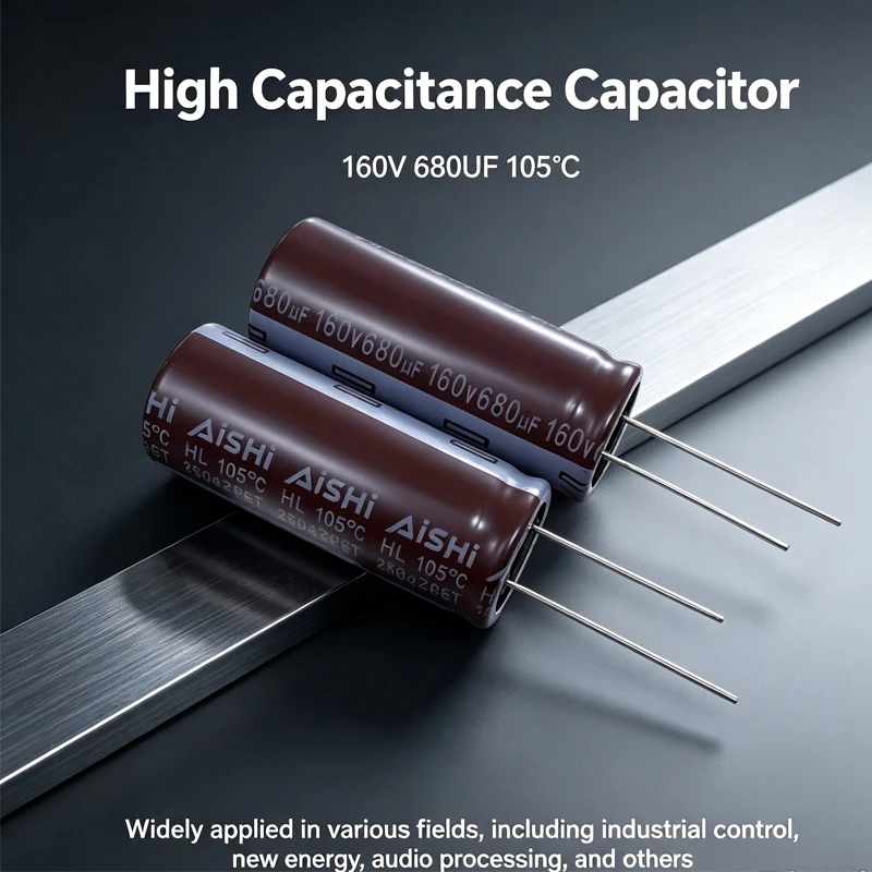 2Pcs 160V 680UF Aluminum Electrolytic Capacitor 680UF/160V Size 18x45mm 105°C Long Life Radial Through Hole Condenser For Power