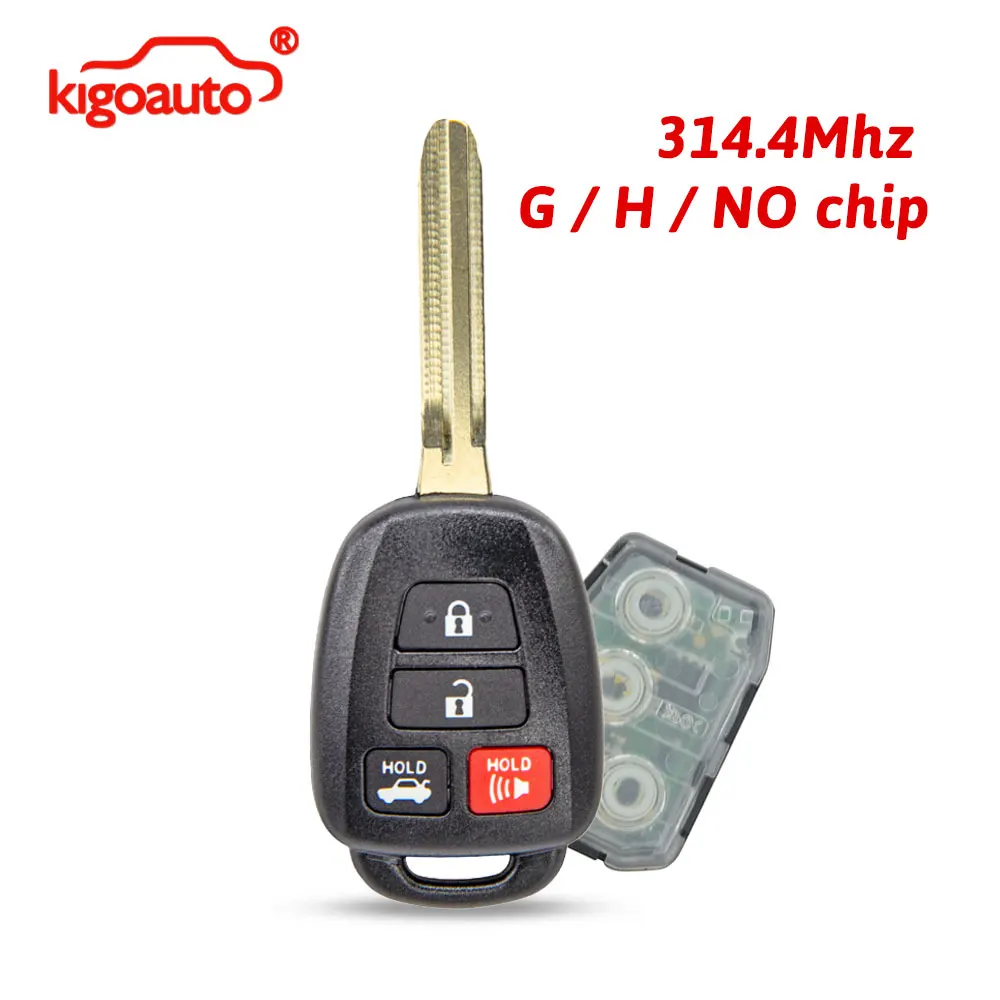 

kigoauto PN 89070-06421 89070-06420 Remote key 4 button 314.4Mhz G / H / NO chip for 2014-2017 Toyota Camry FCC HYQ12BDM