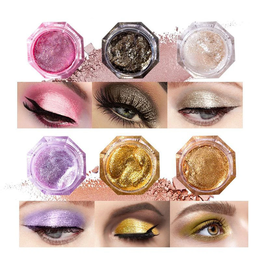 Ombre à barrage imperméable diamant brillant, eye-liner argenté, or rose, document, paillettes, maquillage, beauté, cosmétiques