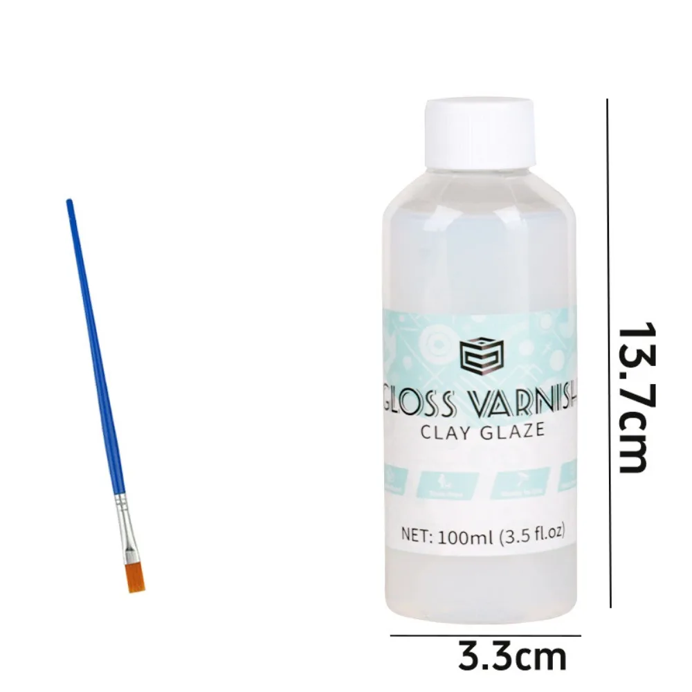 100ml Air Dry Clay Glaze, Air Dry Clay Varnish Can Used to Prevent Clay Cracking Scratches and Wear Gloss Glaze Effect