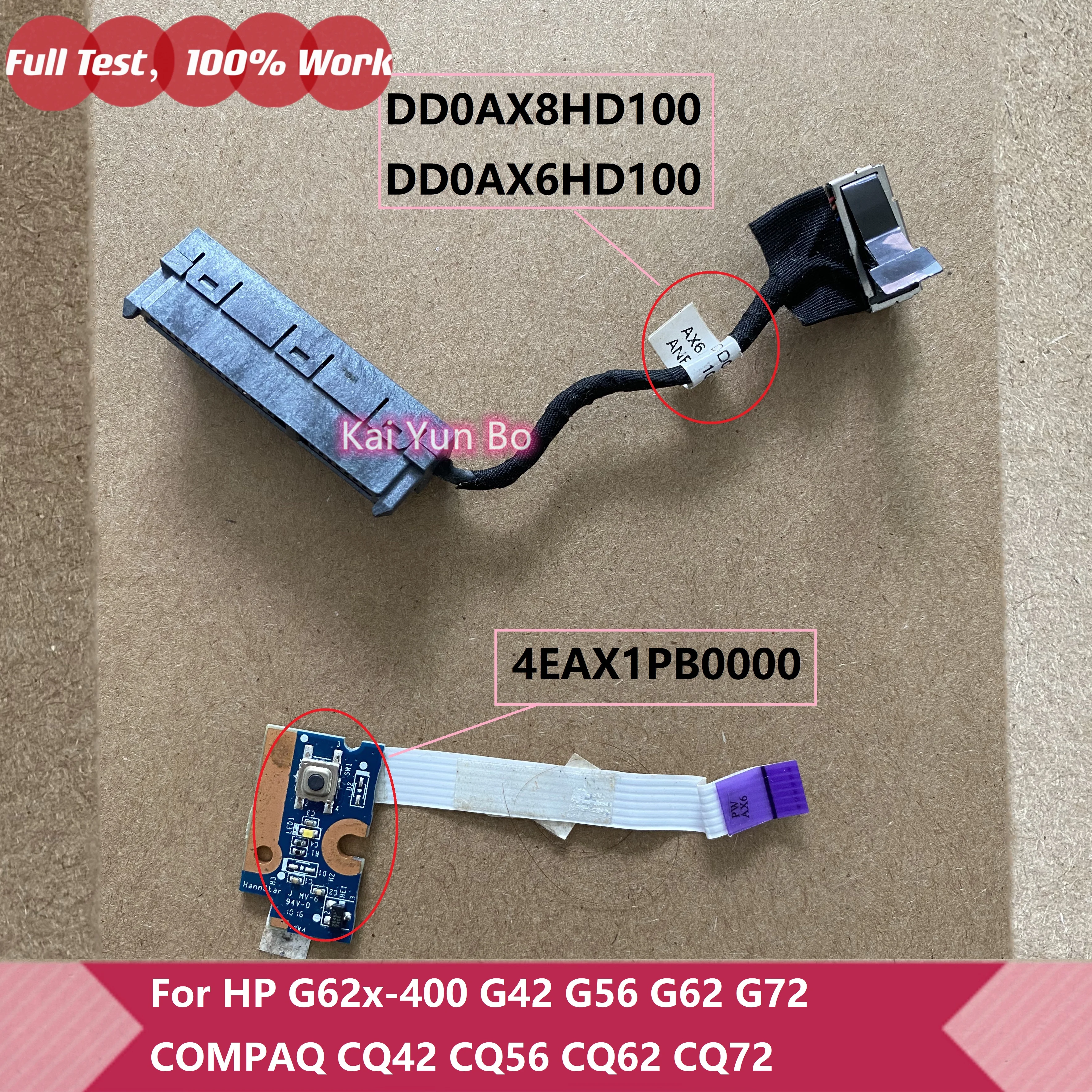 Power Button Switch Board ou HDD Cabo de conector SATA para HP, G42, G56, G62, CQ42, CQ56, CQ62, CQ72, DA0AX1PB6E0, DD0AX8HD100, DD0AX6HD100