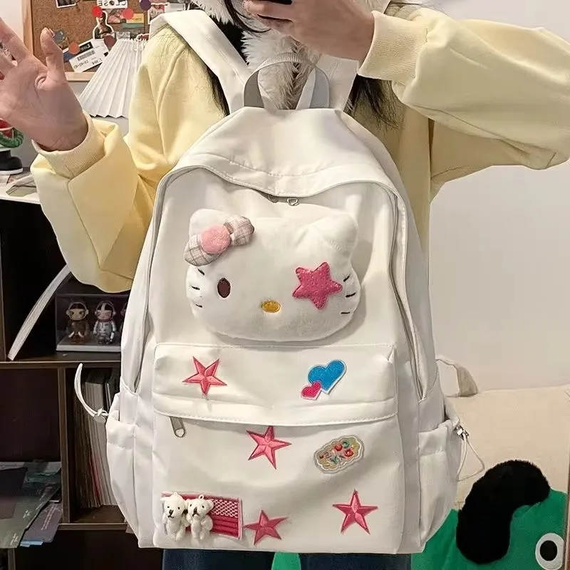 2024 hellokitty backpack cute cartoon cartoon children\'s fun kitty cat jk backpack student bag star spice bag campus