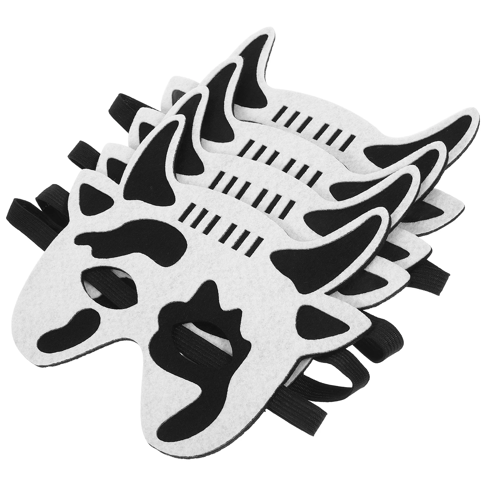 4Pcs Cartoon Animal Masks Kids Felt Masks for Birthday Party Performance Role Play Halloween Costume Accessories