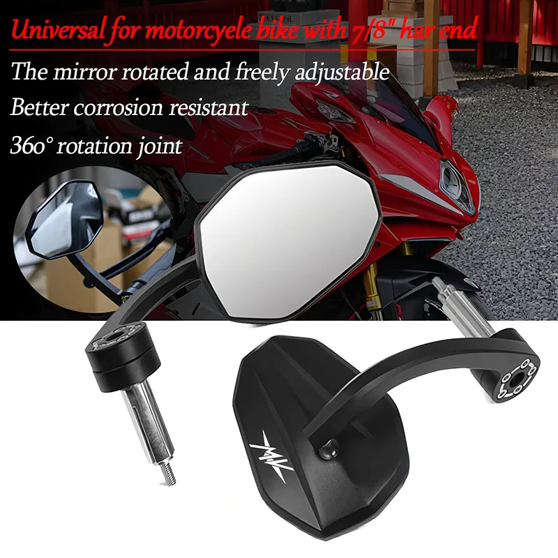 

For MV Agusta Brutale 675 750 800 910 920 989 1078 1090 RR S Motorcycle Bar End Mirror 7/8" 22mm Handlebar Rearview Mirror
