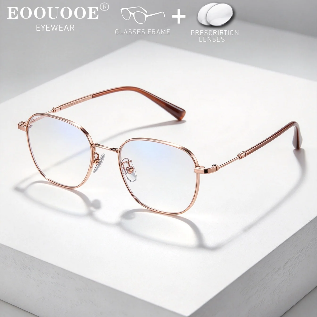 Women New Fashion Ellipse Pure Titanium Glasses Prescription Glasses Optics Lenses Myopia Hyperopia Progressive Custom Recipe