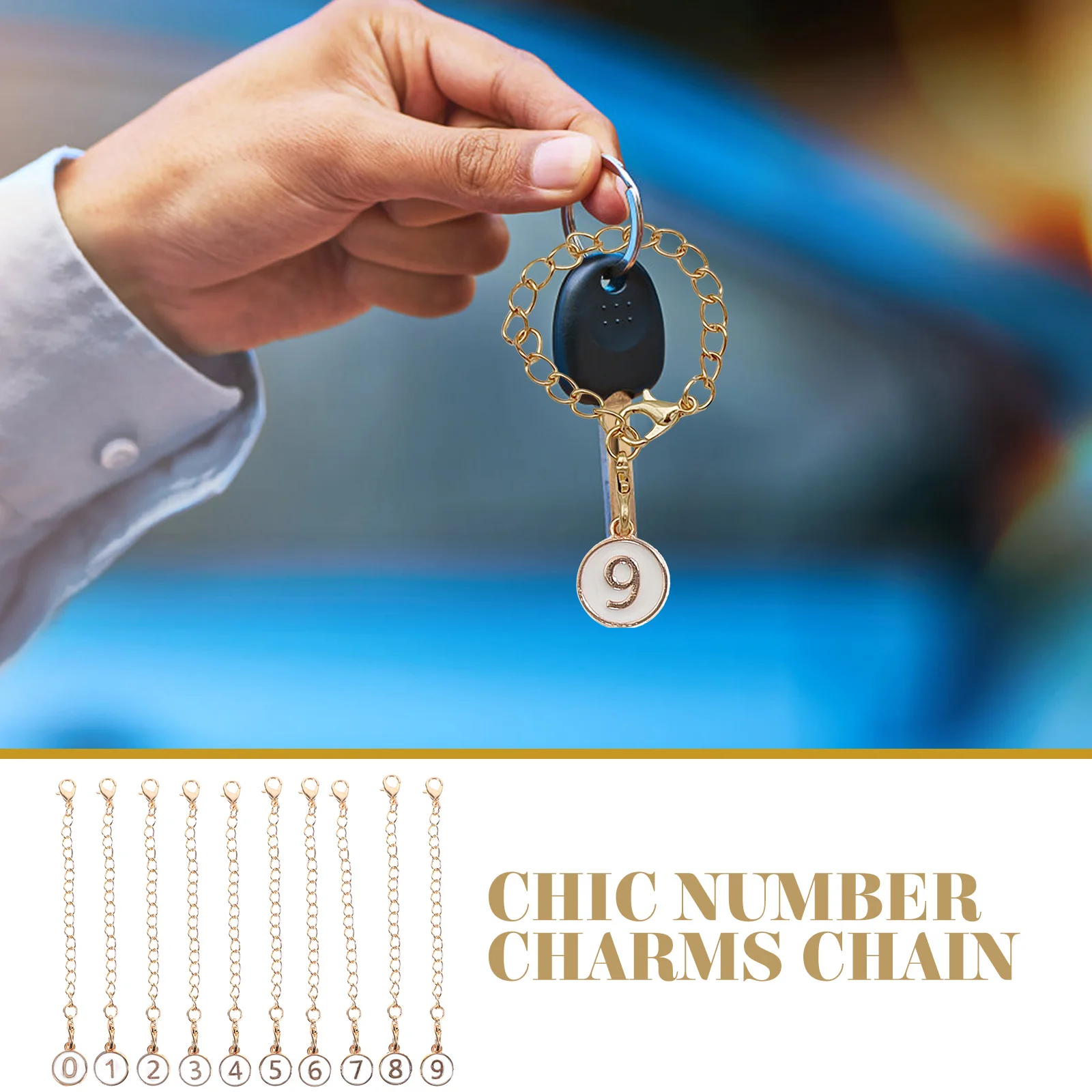

10 Pcs Digital Chain Jewelry Number Charm Bottle Charms Metal Water Delicate Small Unique Hanging