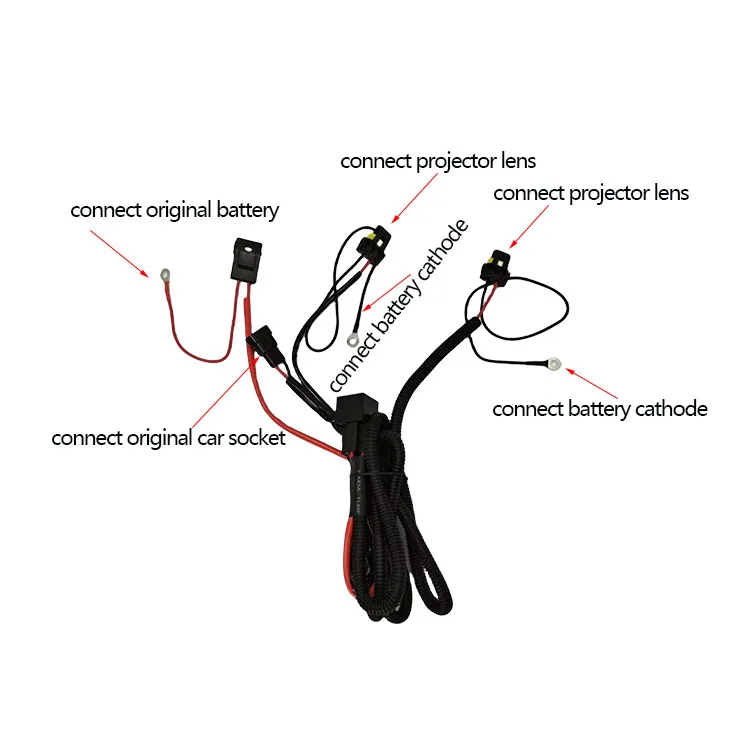 

IDISON Single Light Wiring Harness 12V 150W 1pc Cable Wire Relay Wire Harness Controller for BI LED Projector Lens Installation