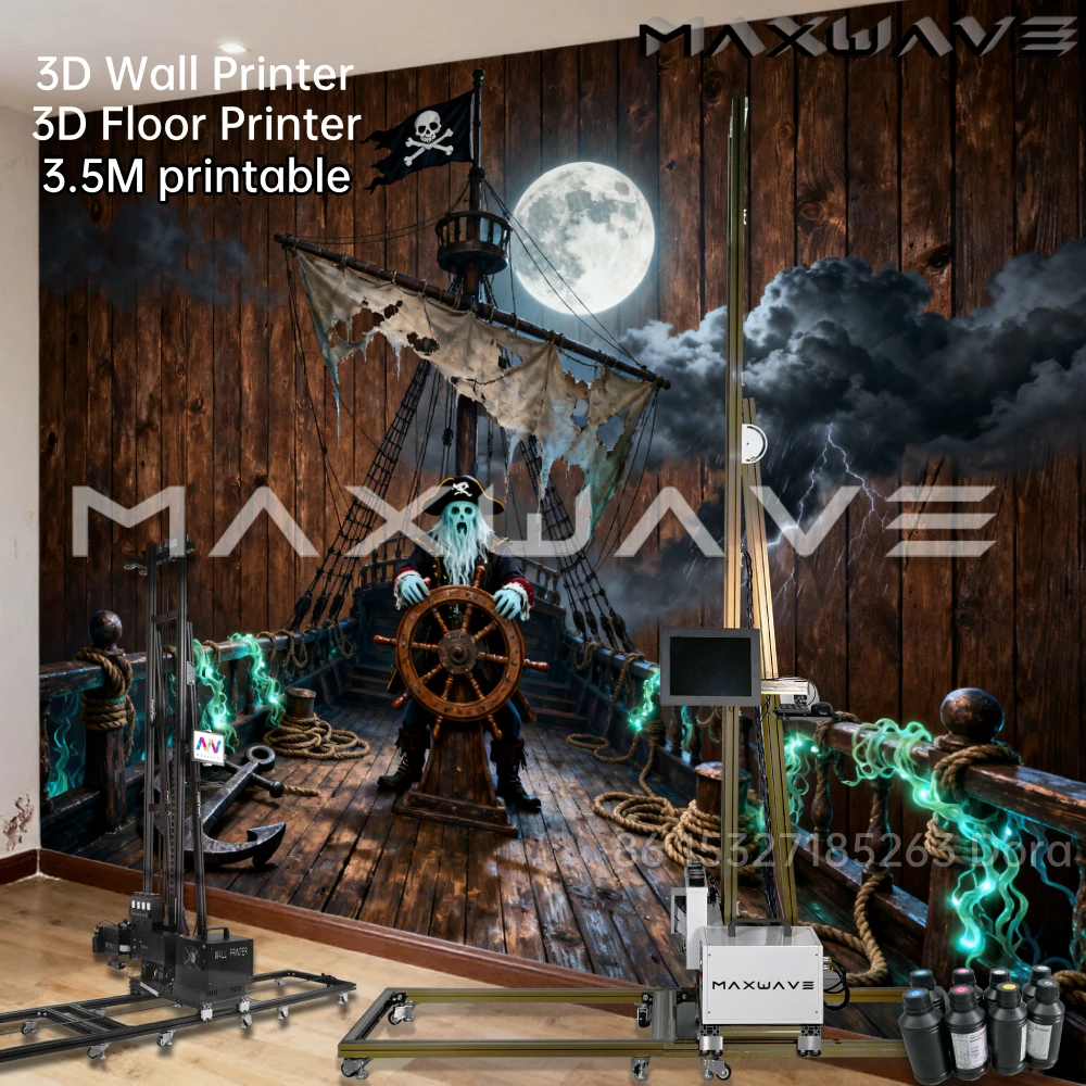 2in1 4K wall floor Wall Printer DX10 I1600U I3200U 9600PDI UV Wall Printing Machine CMYKW UV ink best quality lifelong aftersa