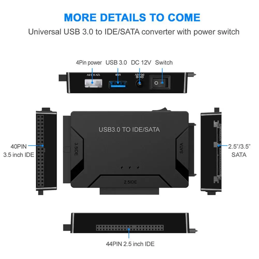 Кабель USB 3,0 на SATA IDE 3, адаптер Sata на USB, поддержка интерфейсов (2,5/3,5), внешний конвертер SSD HDD для ПК