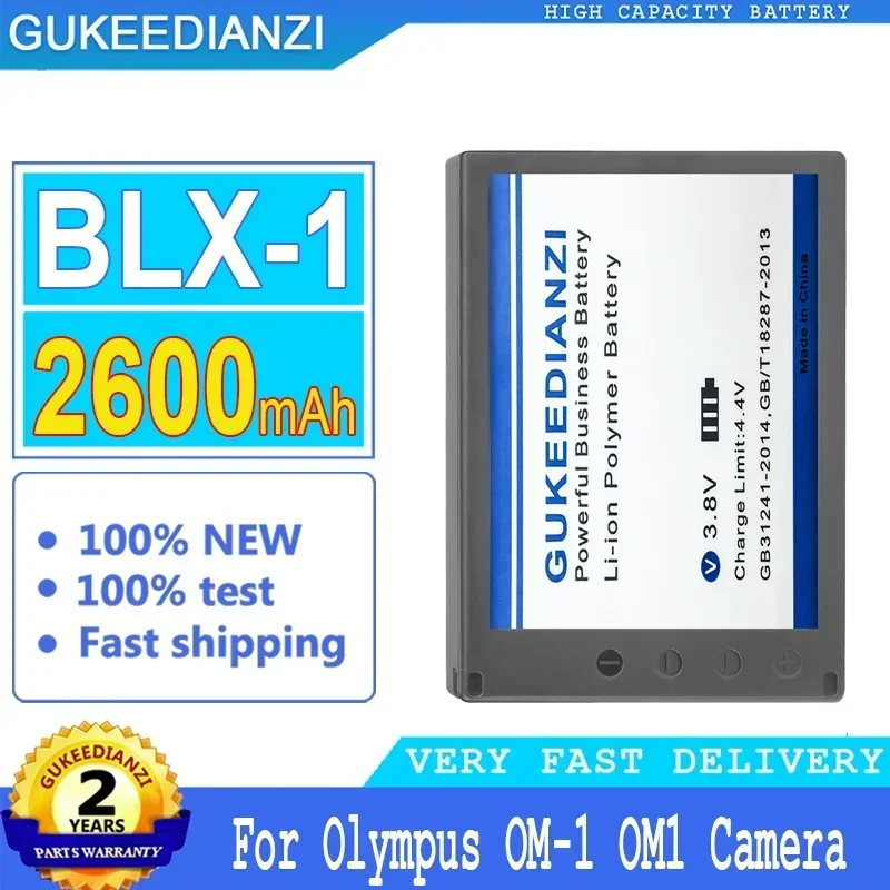 

Rechargeable Portable Battery BLX-1 BLX1 For Olympus OM-1 OM1 Camera, 2600mAh Replacement Batteries