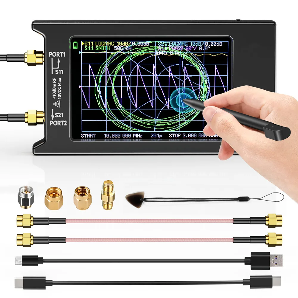 2023 Nieuwe Bijgewerkte NanoVNA-H4 4Inch Vector Netwerk Analyzer 10K-1.5Ghz Hf Vhf Uhf Antenne Analyzer Versie 4.3 Met Sd-Kaartsleuf