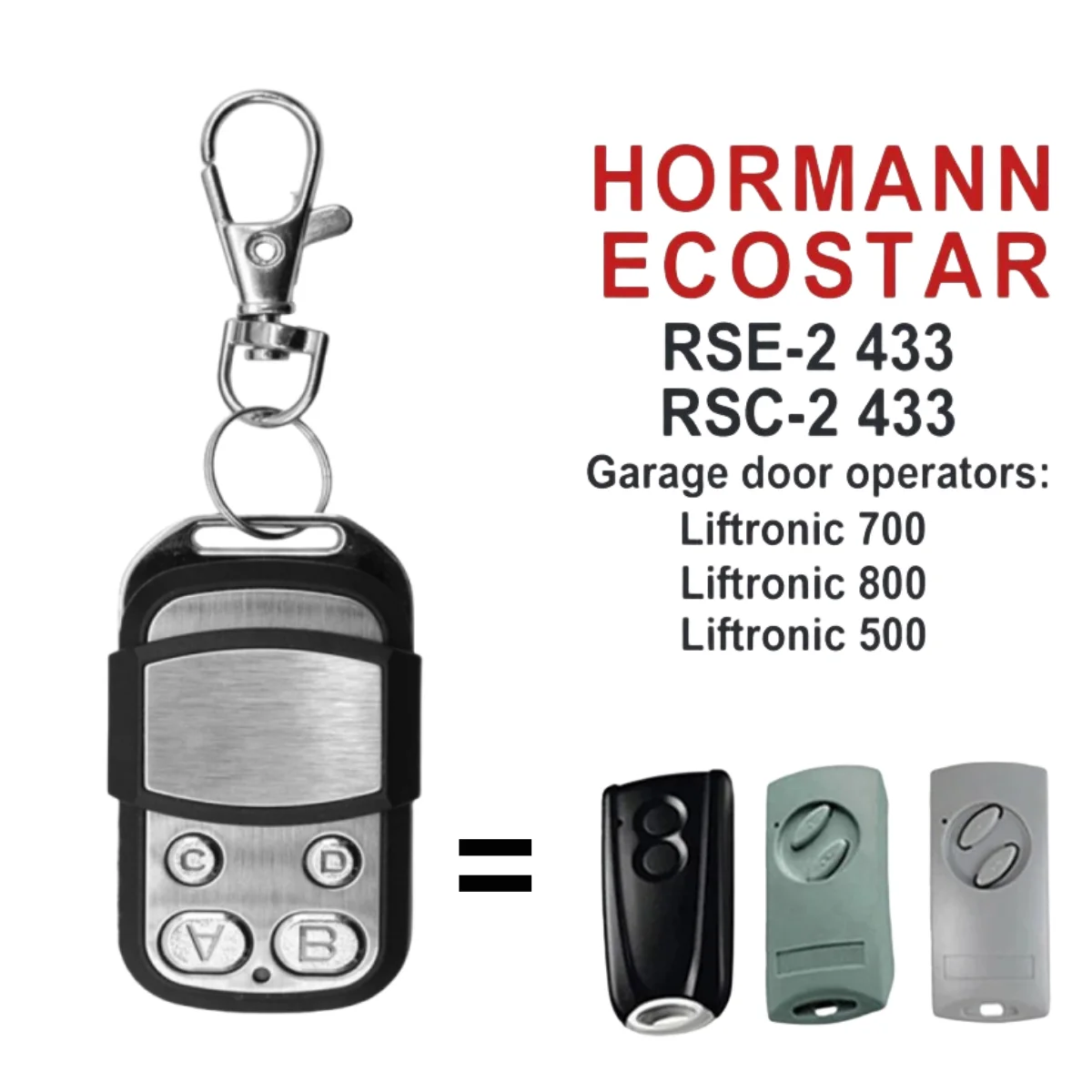 HORMANN ECOSTAR RSC2-433 RSE2-433 Hand-held Transmitter 1PCS 433 MHz Replacement 433.92mhz Rolling Code Remote Control Command