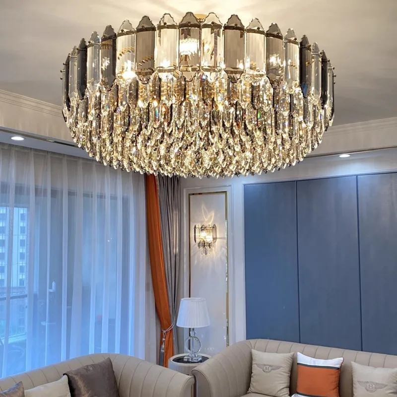 Nordic Luxury Crystal LED Chandelier Living Room Bedroom Restaurant Hotel Villa High-end Pendant Lamp Home Art Decor Lighting