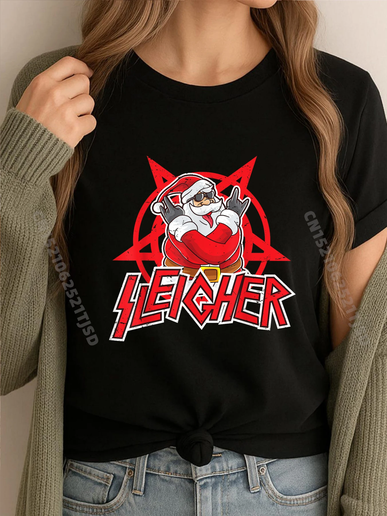 

Christmas Sleigher Hail Santa Claus Luxury T Shirt T Shirts For Woman Mens Tshirts Graphic