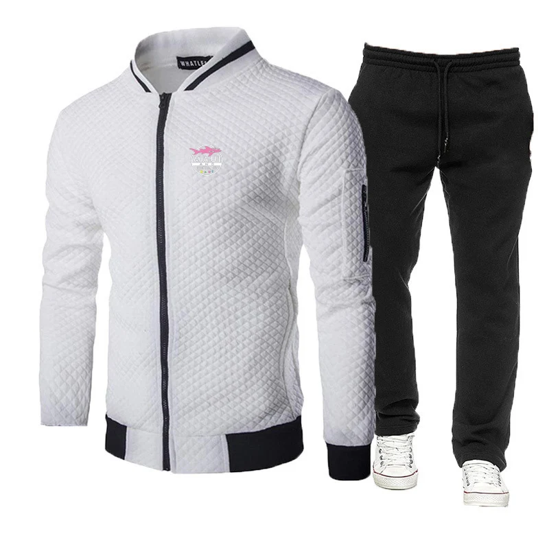 

Maui And Sons Shark Logo Pring Fit Spring And Autumn For Men 2025 New Type Hot Sales Solid Color Hoodies+Slim Long Pants Suits