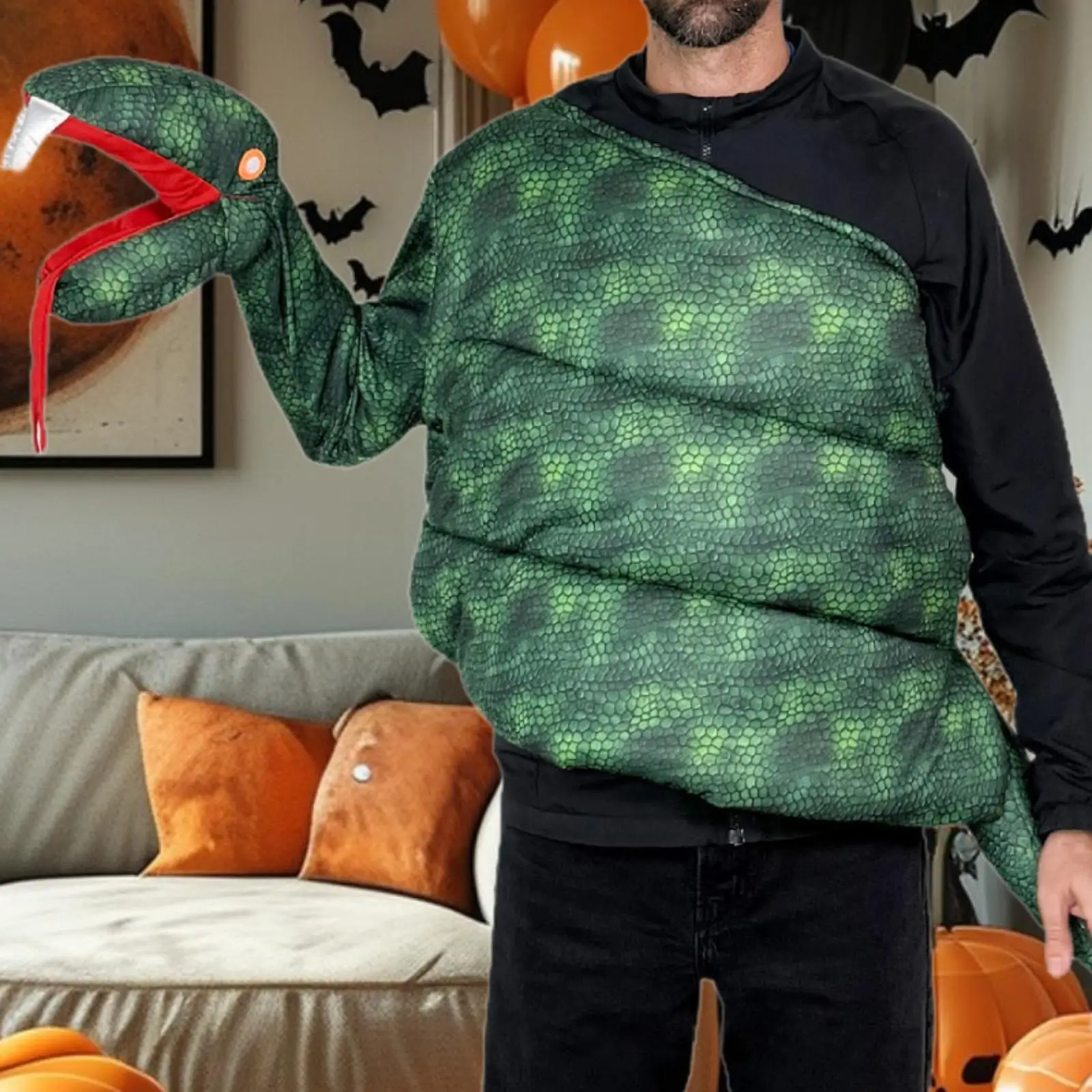 뱀 의상 성인 사이즈 축제 테마 파티를 위한 파티 드레스