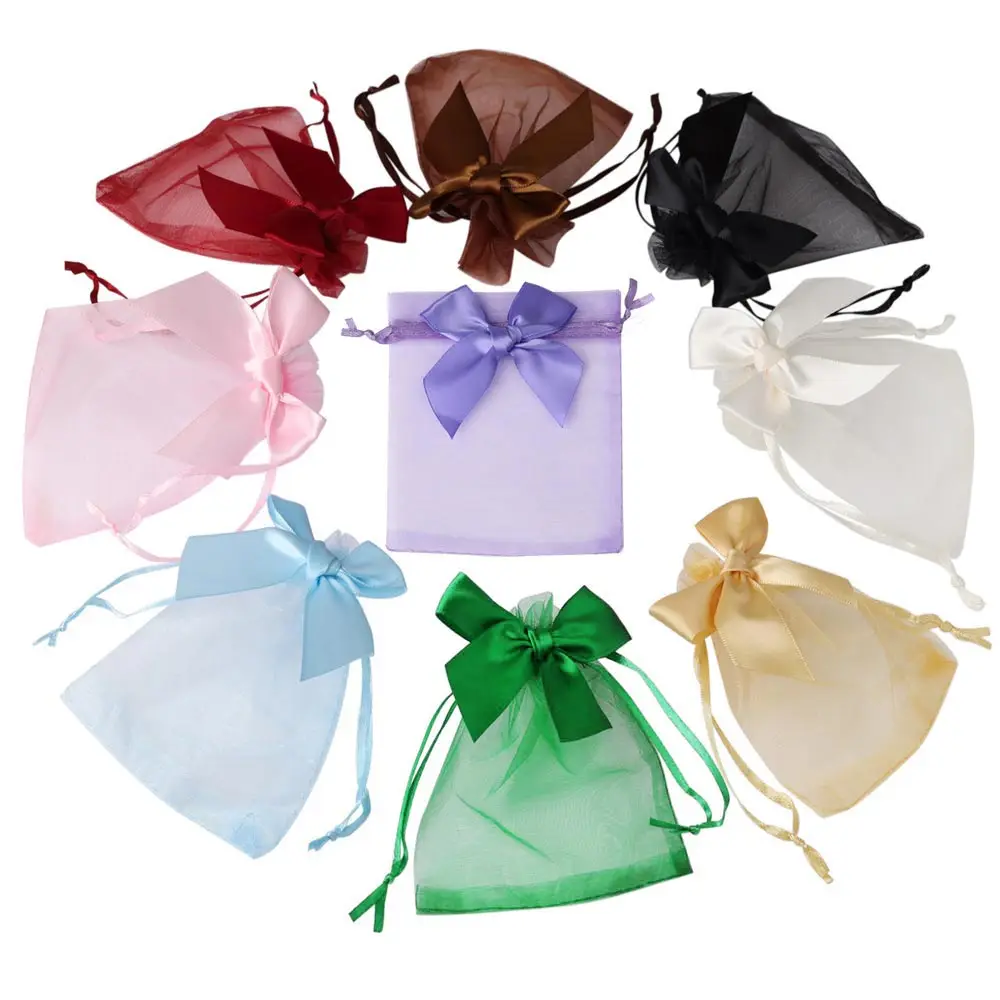 

20pcs/Lot 13*18cm Colorful Mesh Bow Organza Bag for Purfume Cosmetics