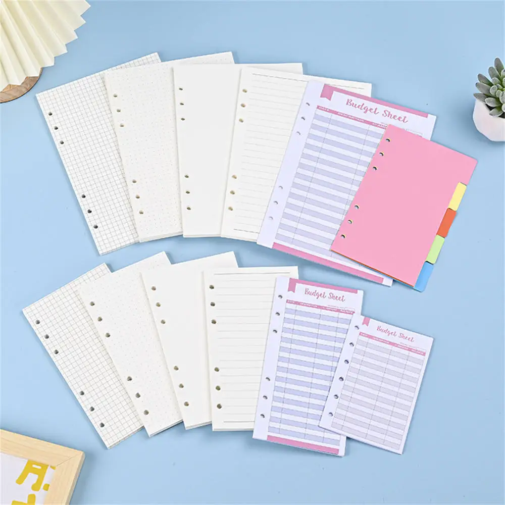 A5/A6/A7 Inside Page Loose-leaf Notebook Replacement Inner Page School Office Supplies Hand Ledger Schedule Planner Refills