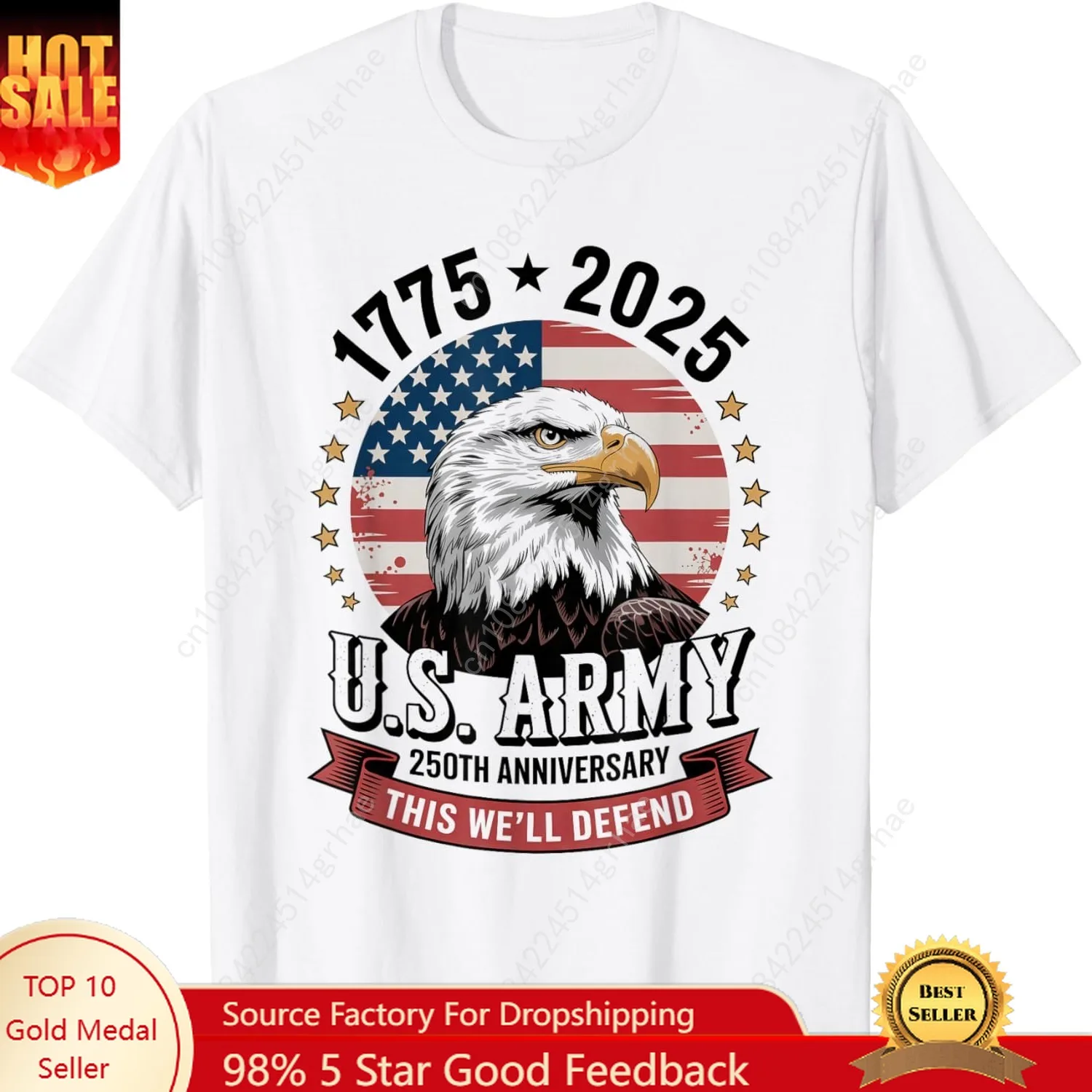 

United States Army 1775-2025 250th anniversary we defend T-Shirt