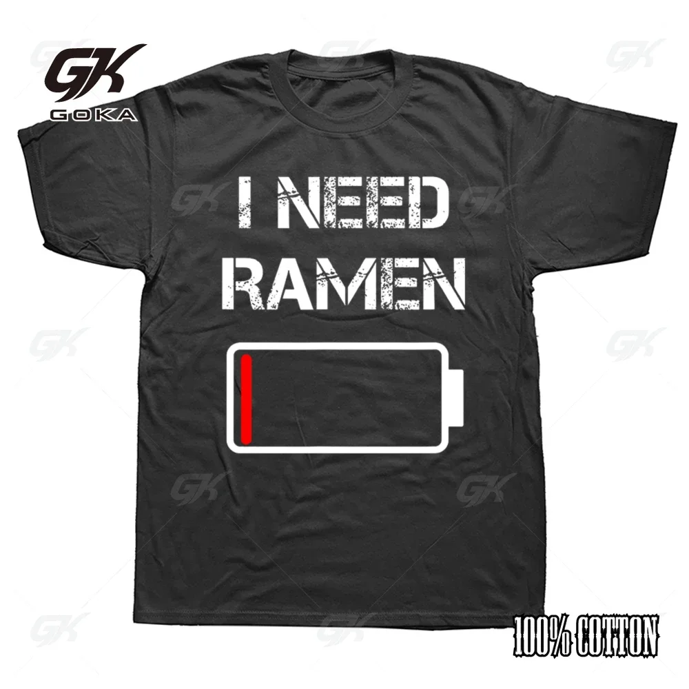 

I Need Ramen, японское аниме, забавные футболки с лапшой и любовью, модная одежда с круглым вырезом и короткими рукавами, повседневные футболки