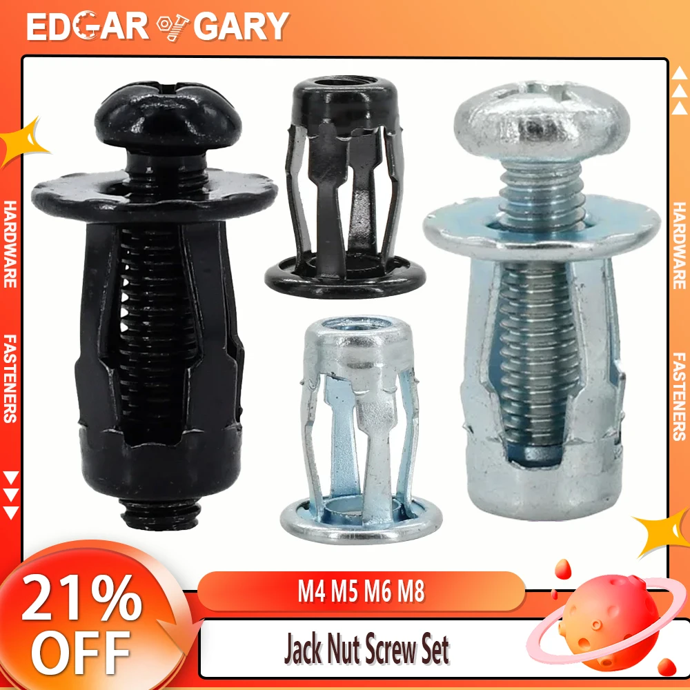 M4 M5 M6 M8 Jack Nut Screw Set Molly Panel Clamp Expansion Petal Shape Metal Rivet Nut Bolt Set Pop Nuts For Car License Plate