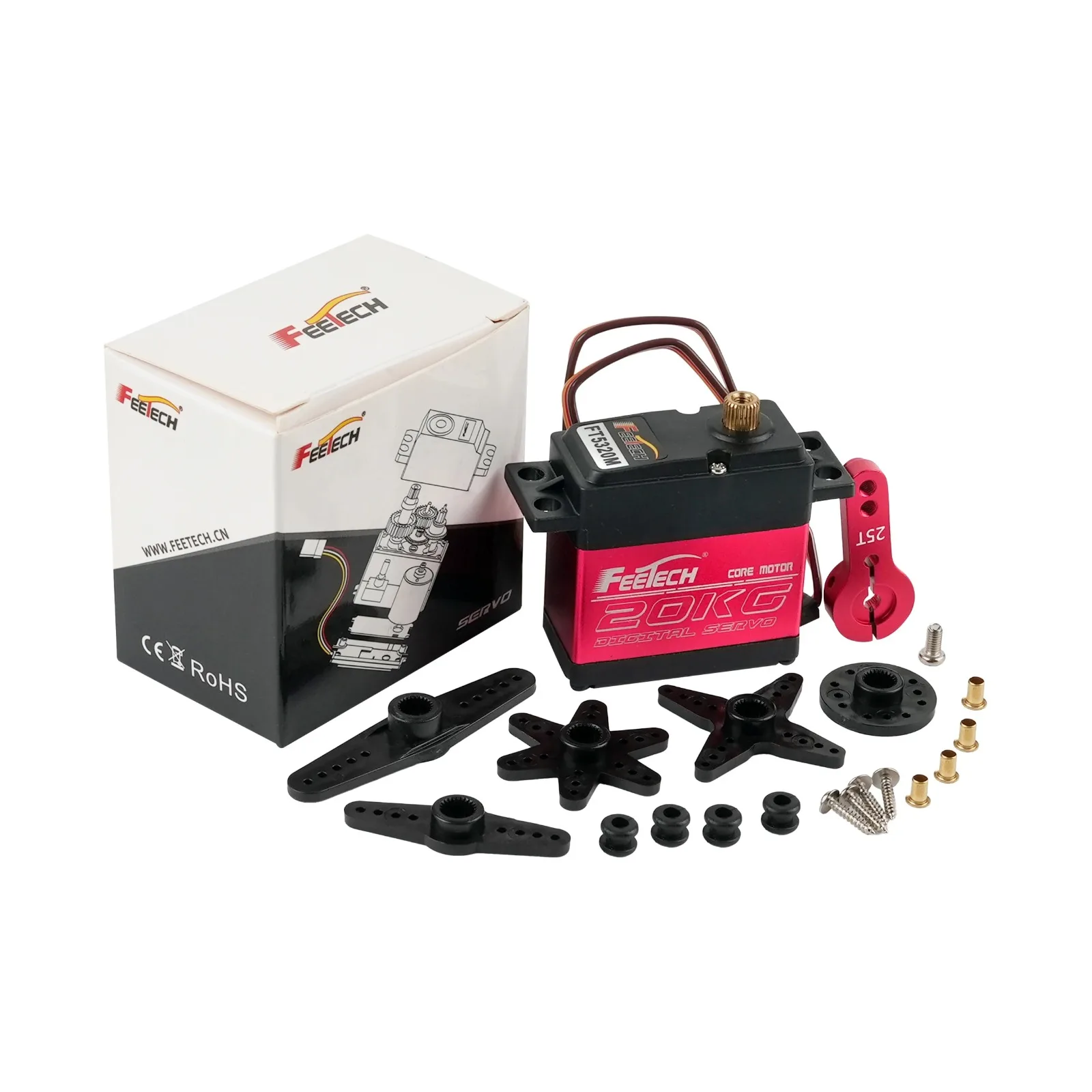 Servo numérique étanche à couple élevé FT5320M, 20KG, avec engrenage métallique, pour voitures RC, échelle 1/10 1/8, Buggy sur chenilles et modèles d'avion