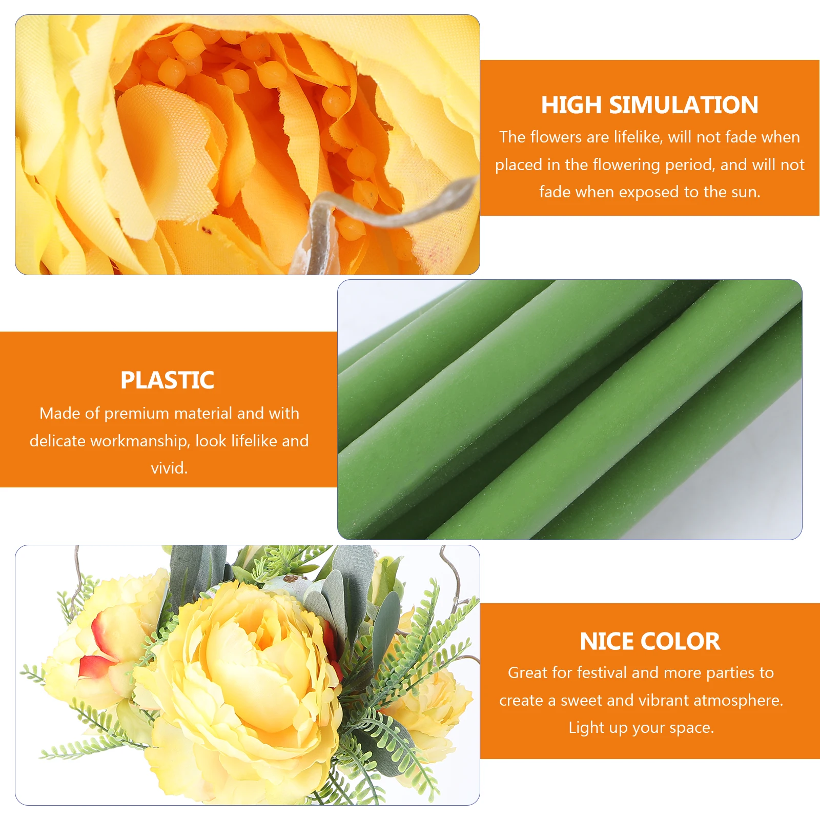 

1pc Lifelike Bridal Bouquet Wedding Flower Decor Romantic Simulation Flower Adornment Home Party Supply Floral Arrangement