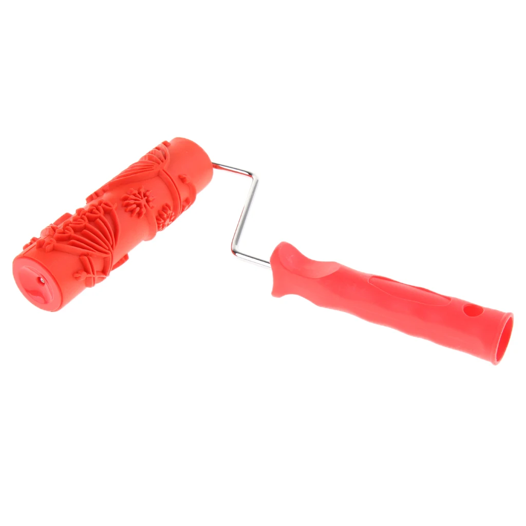 

Embossing Painting Roller Rubber Flower Pattern DIY Wall Art Tool for Home Decoration and Texture Paint