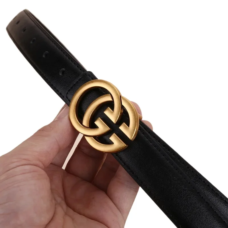 Ceinture de luxe pour femmes, design de mode, alliage d'affaires, lettre bouton, tête, décoration polyvalente quotidienne, jeans, ceinture pour femmes d'affaires