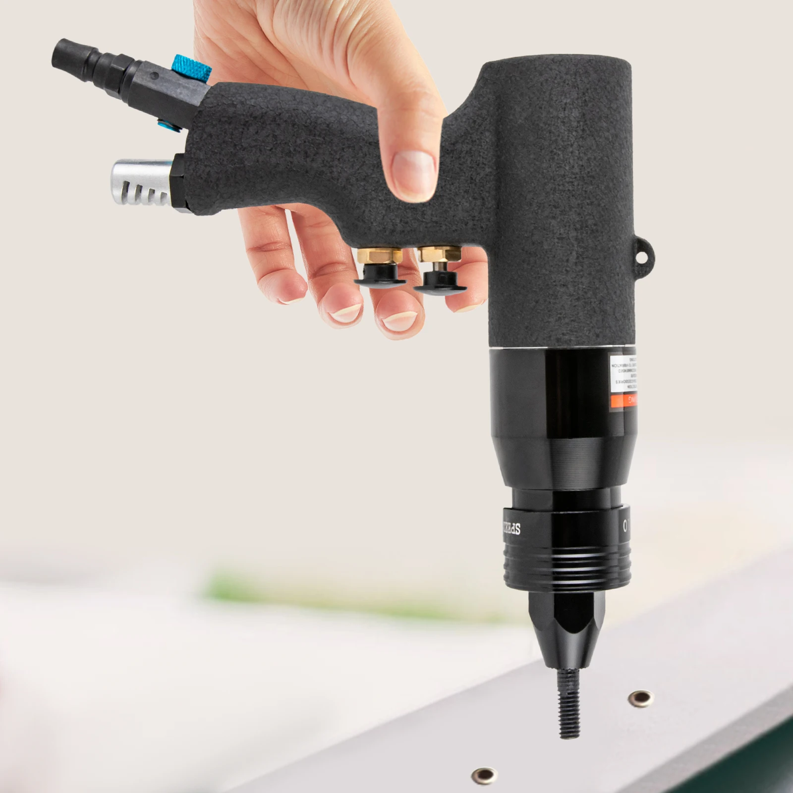 Pistole pneumatiche per dadi per rivetti Inserti per rivetti con filettatura W/10-24", 1/4", 5/16", 3/8" Teste di pistola per rivettare piastre metalliche