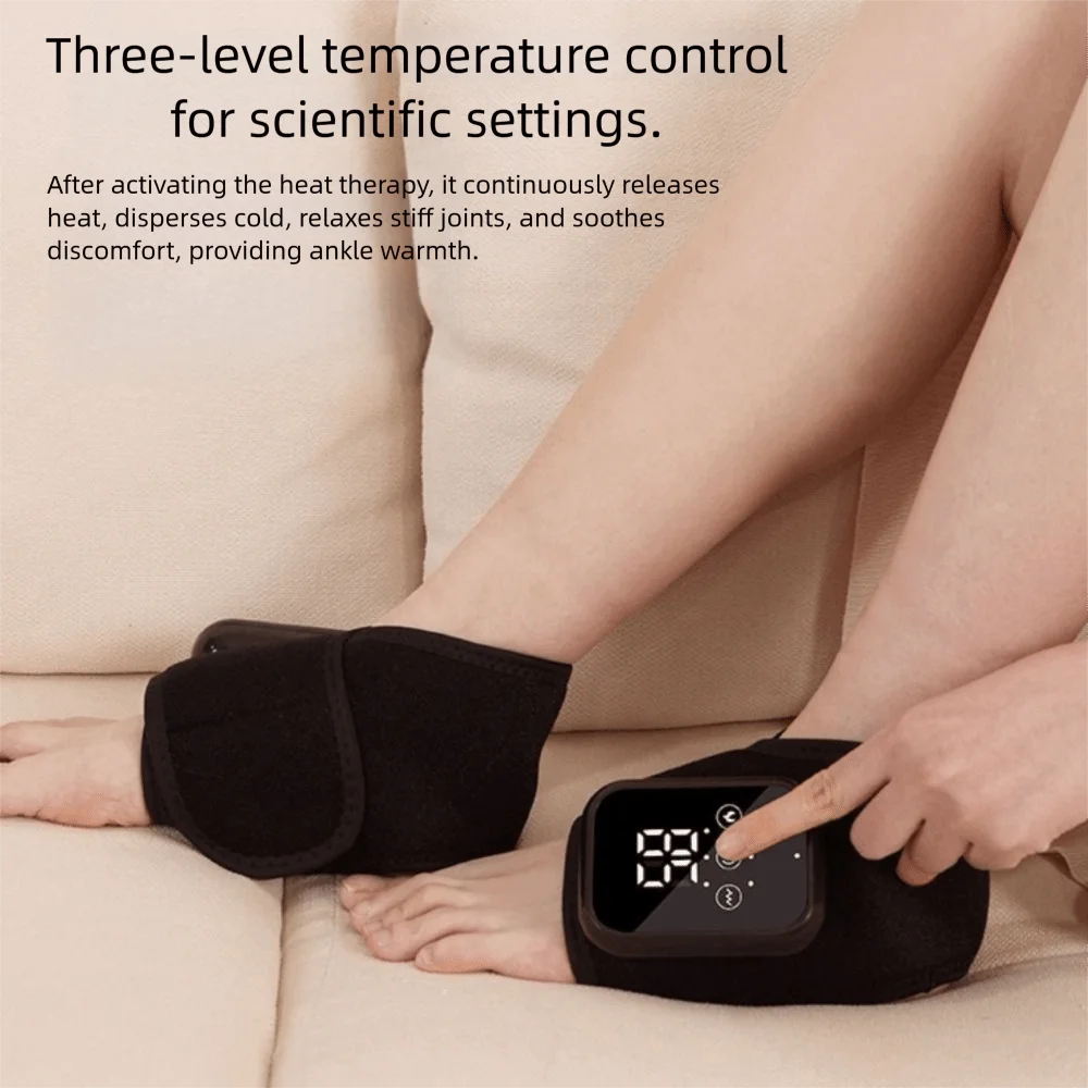 

Беспроводной дизайн, массажный пояс для лодыжки с подогревом, 3 режима вибрации, 3 уровня нагрева, вибрационный массаж, защита лодыжки