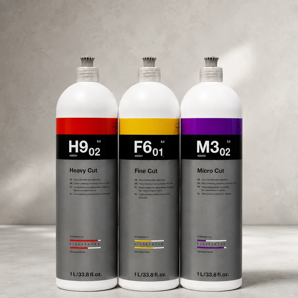 CAR  Compound Polish Combo 1Liter | Heavy Fine Micro Cut | 3 Bottles