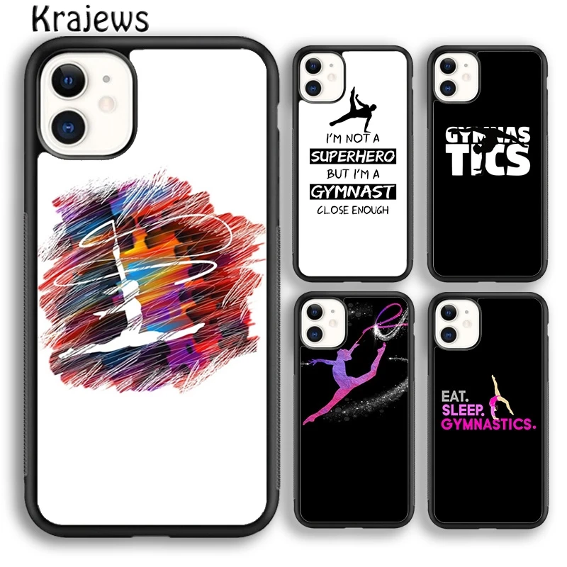 Krajews Rainbow Gymnastics Silhouette Phone Case Cover For iPhone 16 15 SE2020 14 7 8 plus 11 12 13 pro max Plus coque Fundas