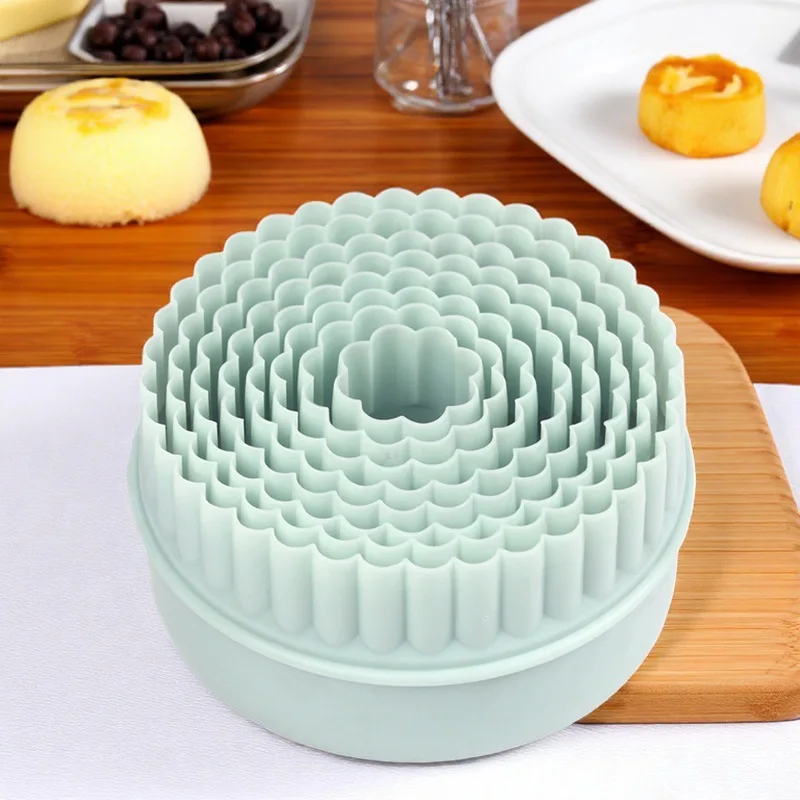 8pcs Cake Mould Round Mousse Biscuit Mold DIY Dumplings Skin Cutting Gadgets Household Kitchen Baking Tools