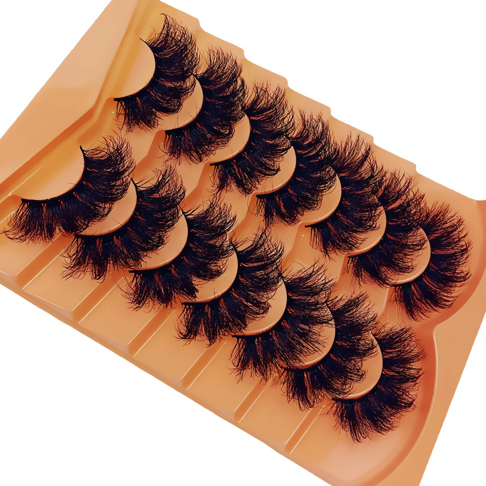 14 คู่/2 แพ็คขนตา Faux Mink ขนตายาวนาน Fluffy Mink Lashes Dramatic Volume Lashes Extension หนายาว