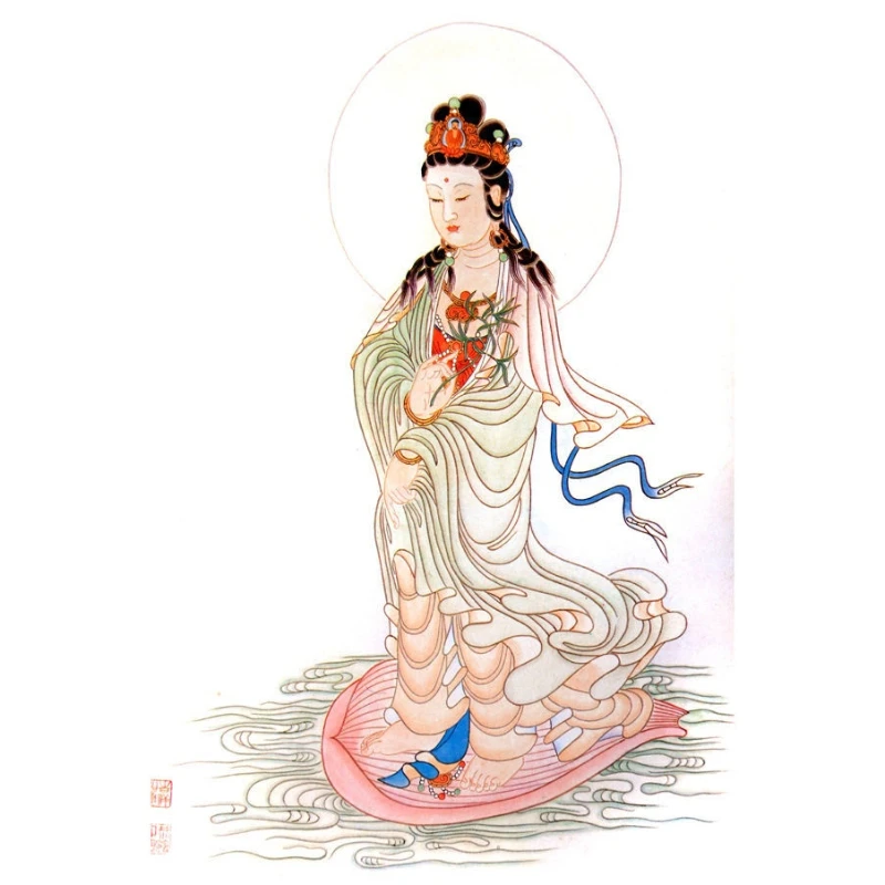 

Guanyin Bodhisattva Buddhist Figure Line Drawing Manuscript Rice Paper Painting Paper Meticulous Painting Line Draft Manuscripts