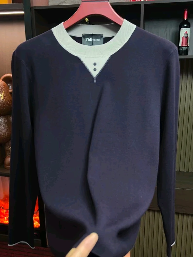 

High Quali Men's Knitted Sweater round Ne Casual Faion Autumn Winter New Arrival Versatile Comfortable Soft Long Sve
