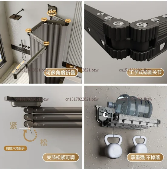 Foldable Invisible Bathroom Shower Curtain, No Punching,  Waterproof Partition, Thickened Warm Shower Water Curtain