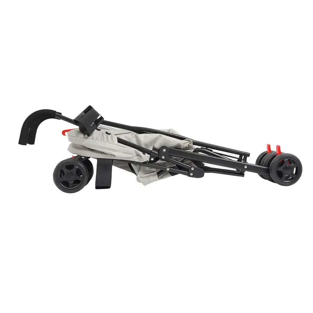 All-Weather Pet Dog Stroller with Rain Canopy, Cup Holder, Rear Pocket, 4 Wheels - Gray