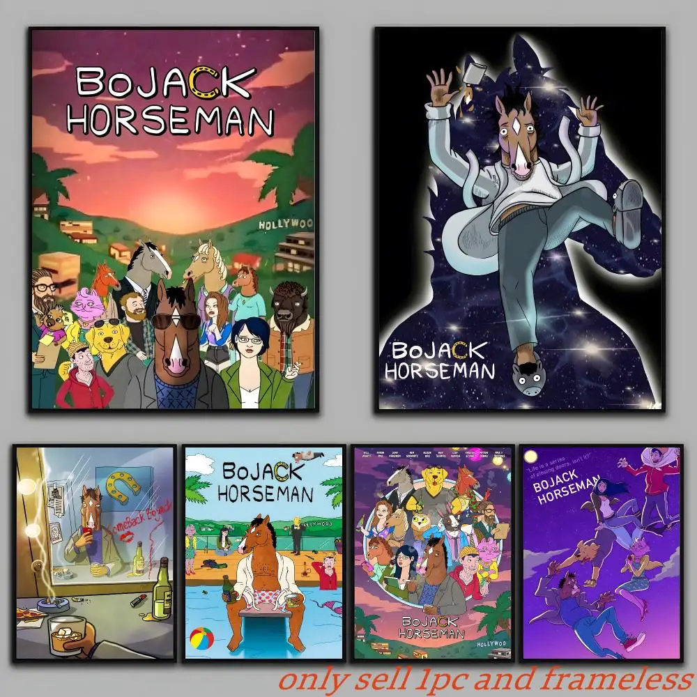 BoJack Horseman Cartoon Adult Humor Poster Painting Prints Wall Art Picture Film Room Home Bar Cafe Decor Home  Mural