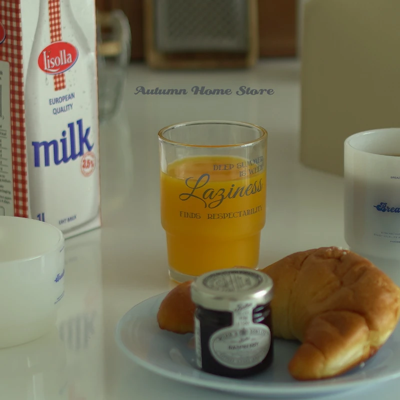 

Summer Breakfast 280ml Milk Coffee Home Heat Resistant Beer Cup Water Cup Glass Cups