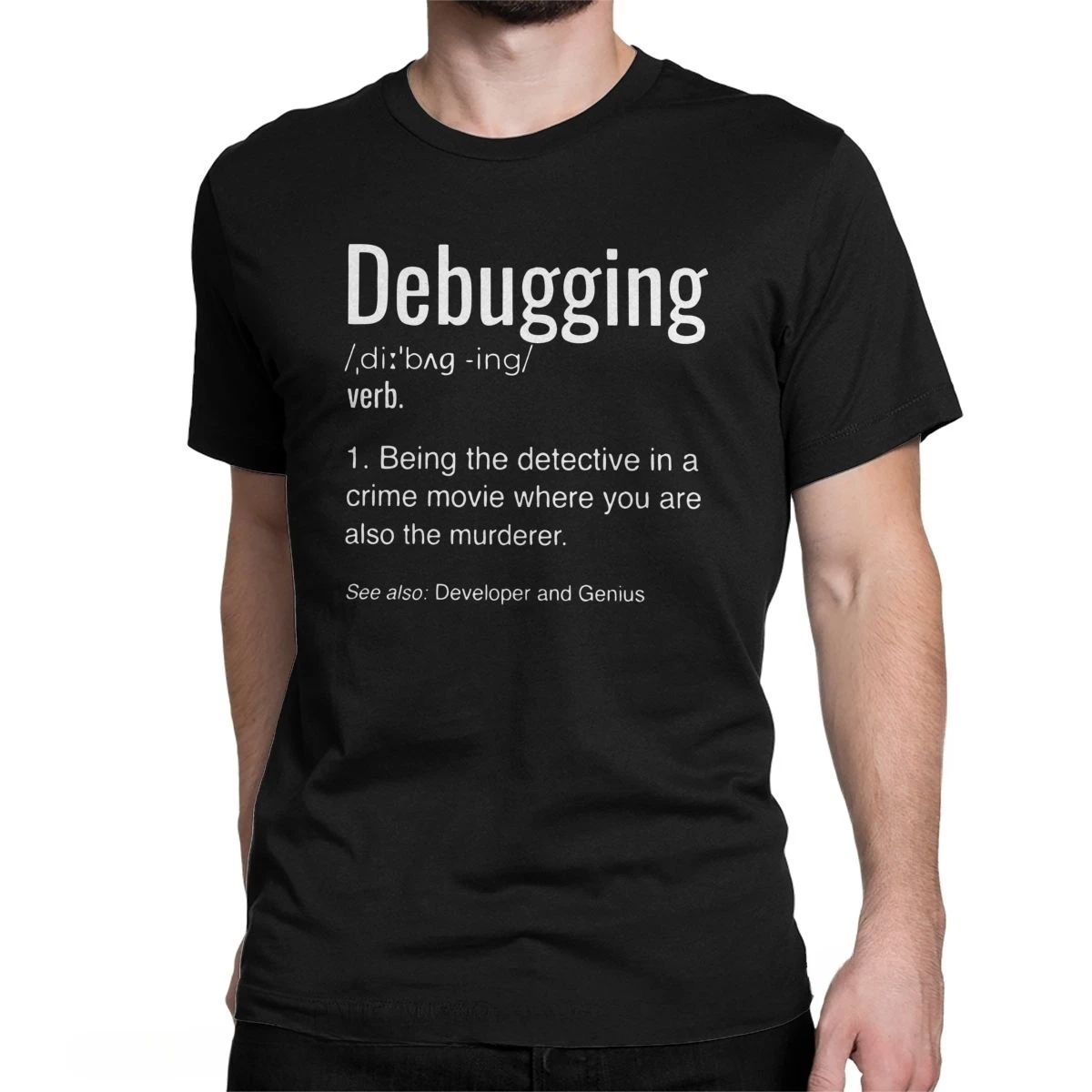 Classic Debugging Definition Programmer Coding T Shirts Round Neck Men T-Shirt Engineering Engineer 100% Cotton Tee Shirt