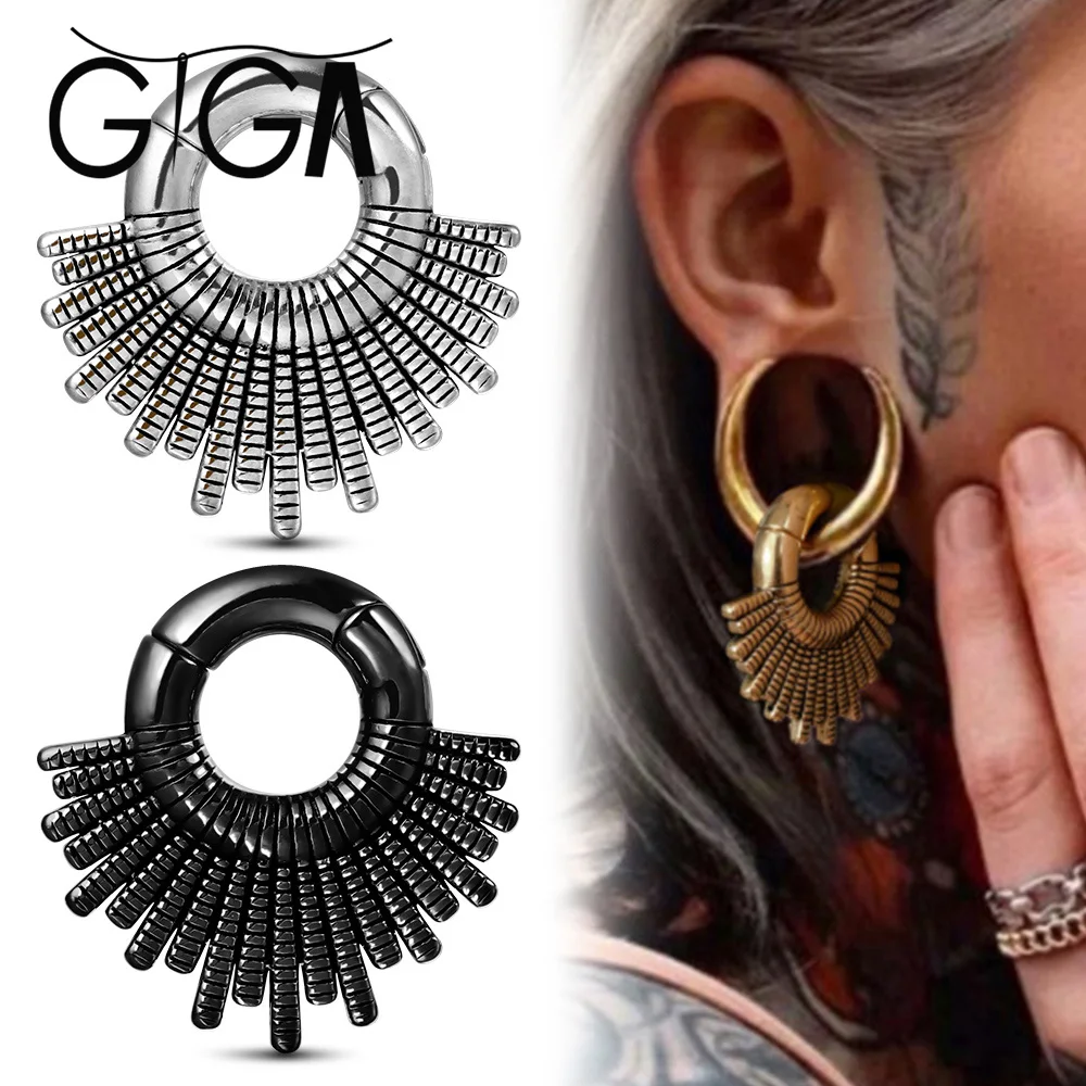 

Giga 2g Stainless Steel Ear Weights Expander For Women 6mm Sector Ear Plugs Hangers Gauges Earrings Piercing Body Jewelry